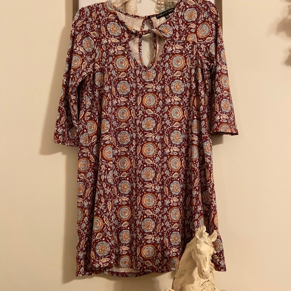 Paisley Print Maroon Dress